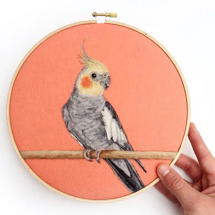 Artist Uses Needle And Wool To "Paint" Realistic Portraits Of Animals
