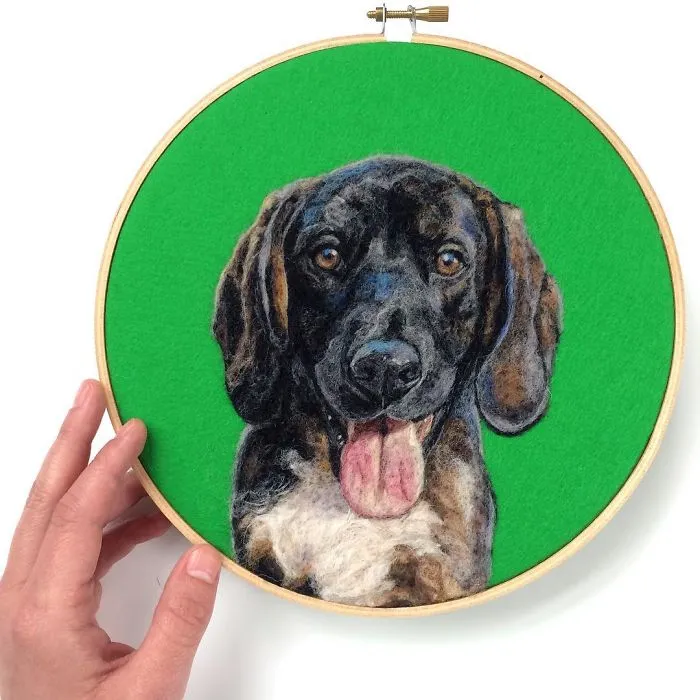 Artist Uses Needle And Wool To "Paint" Realistic Portraits Of Animals