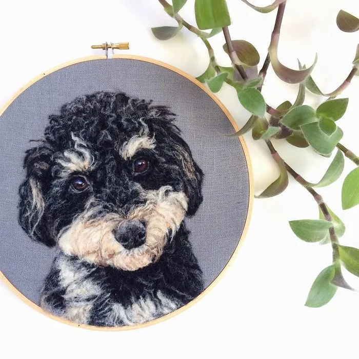Artist Uses Needle And Wool To "Paint" Realistic Portraits Of Animals