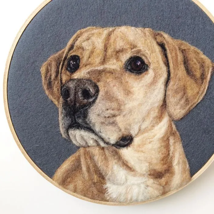 Artist Uses Needle And Wool To "Paint" Realistic Portraits Of Animals