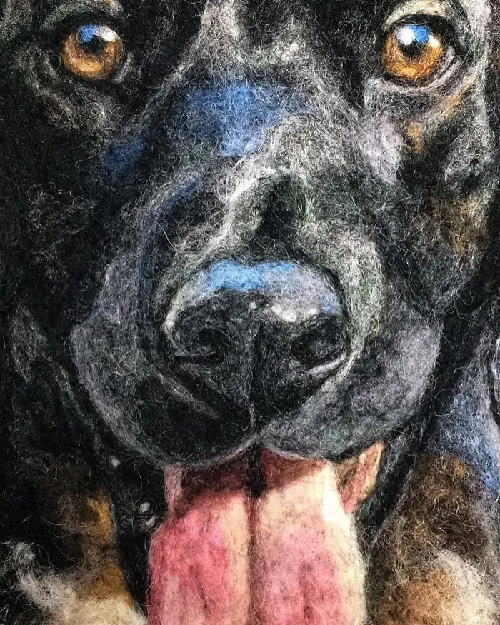 Artist Uses Needle And Wool To "Paint" Realistic Portraits Of Animals