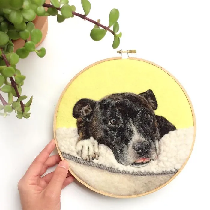 Artist Uses Needle And Wool To "Paint" Realistic Portraits Of Animals