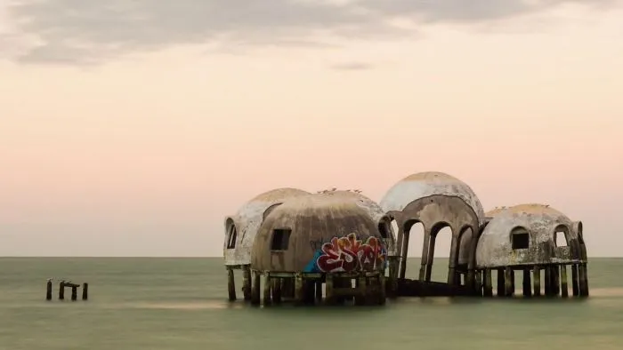 Space-Age Ruins Slowly Sinking Into The Sea