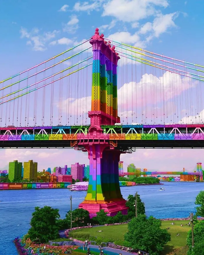 New York Artist Covers Pictures In Rainbows Because Everything Is Better With Lots Of Color