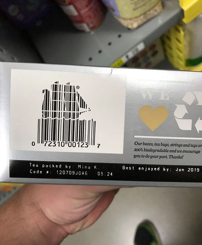 This Barcode Is A Boat! It's A Box Of Earl Grey Tea
