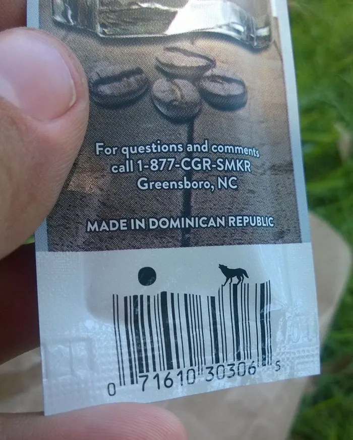 Backwoods Packaging Printed The Barcode As A Mountain Ridge Complete With A Wolf And Looming Sunset