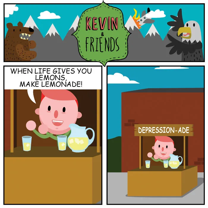 I Created Dark Comics About A Horrible Optimist Kevin (12 New Pics)