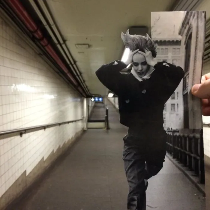 Este artista usa recortes de revistas para hacer más divertida la aburrida vida de la ciudad