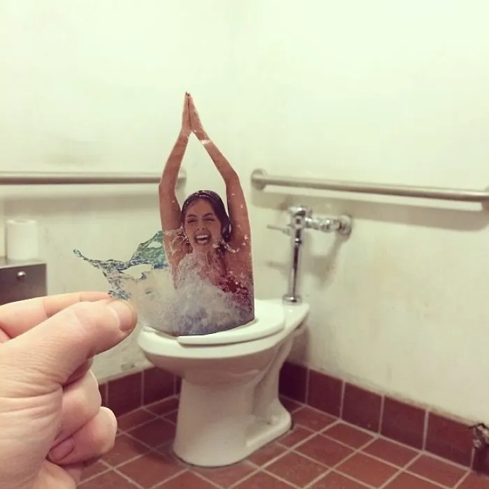 Este artista usa recortes de revistas para hacer más divertida la aburrida vida de la ciudad