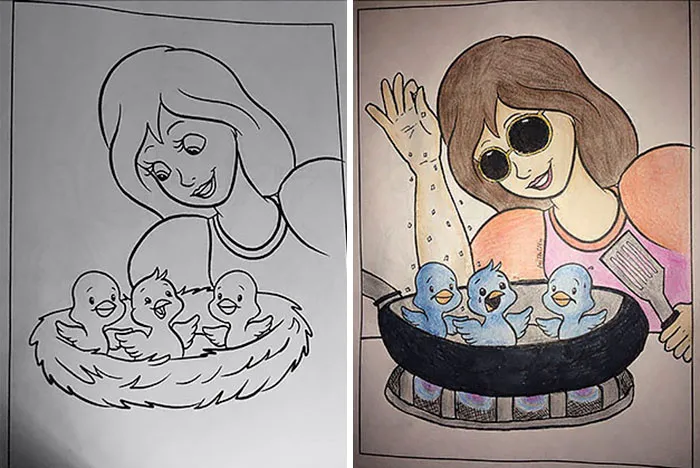 47 Times Adults Did Coloring Books For Kids, And The Result Was Hilariously NSFW