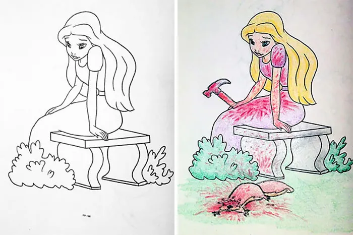 10+ Veces que los adultos cogieron los libros de colorear para niños, y los resultados son tan divertidos como NSFW