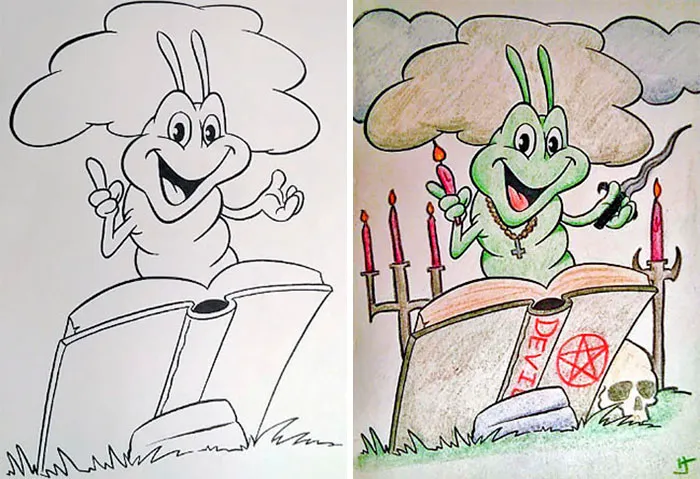 10+ Veces que los adultos cogieron los libros de colorear para niños, y los resultados son tan divertidos como NSFW