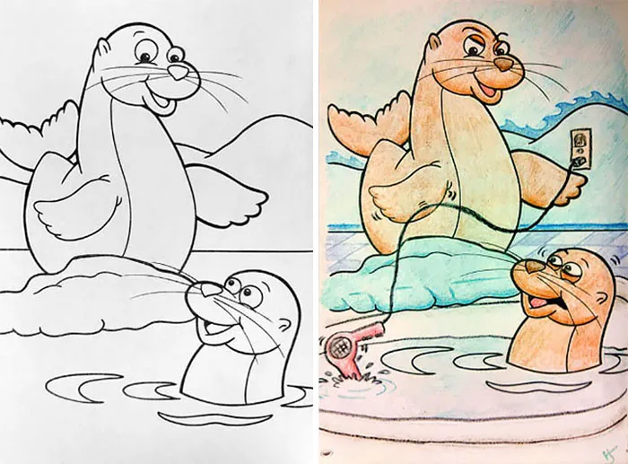 47 Times Adults Did Coloring Books For Kids, And The Result Was Hilariously NSFW