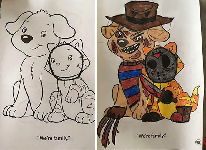 This Is What Happens When Adults Color Drawings For Children