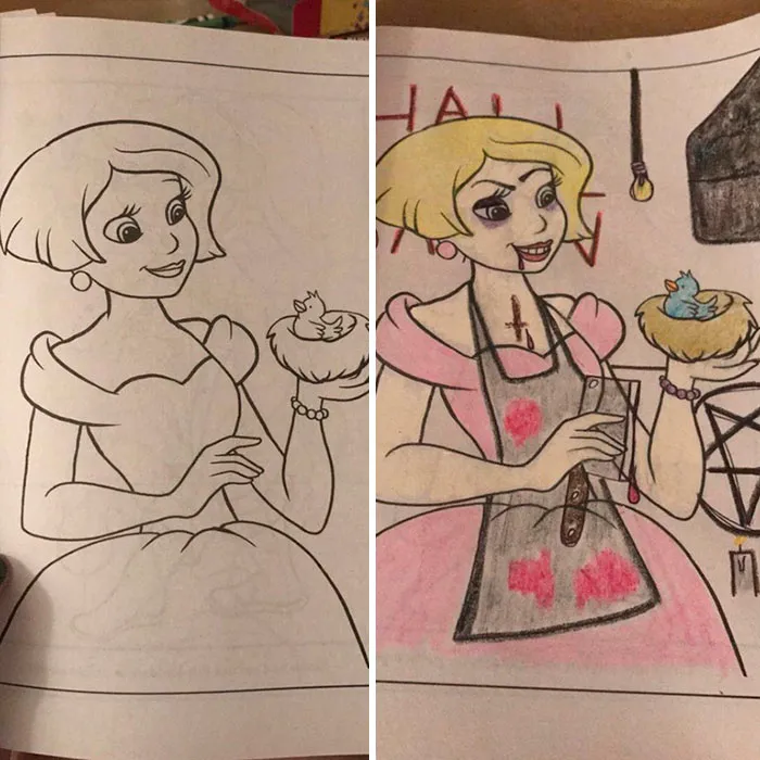 10+ Veces que los adultos cogieron los libros de colorear para niños, y los resultados son tan divertidos como NSFW