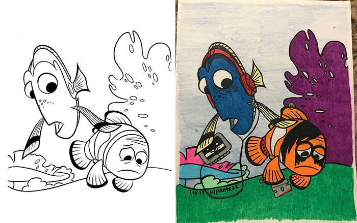 10+ Veces que los adultos cogieron los libros de colorear para niños, y los resultados son tan divertidos como NSFW