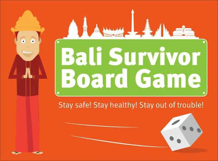 We Turned A List Of Boring Travel Health & Safety Tips Into A Playable Board Game Infographic Called Bali Survivor!