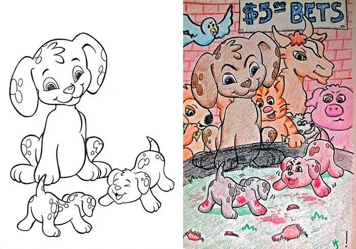 10+ Veces que los adultos cogieron los libros de colorear para niños, y los resultados son tan divertidos como NSFW