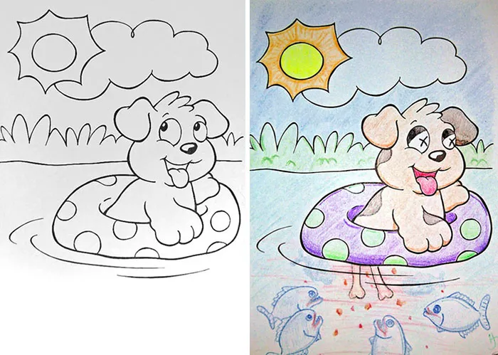 10+ Veces que los adultos cogieron los libros de colorear para niños, y los resultados son tan divertidos como NSFW