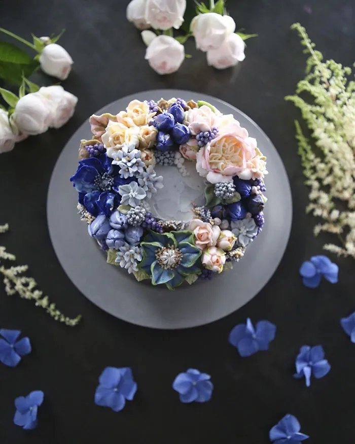 Tartas florales de crema de mantequilla que son demasiado hermosas para comérselas