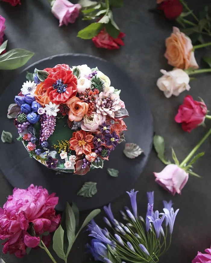 Tartas florales de crema de mantequilla que son demasiado hermosas para comérselas