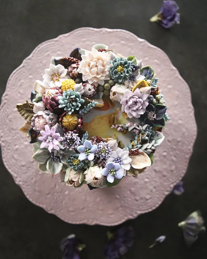 Tartas florales de crema de mantequilla que son demasiado hermosas para comérselas