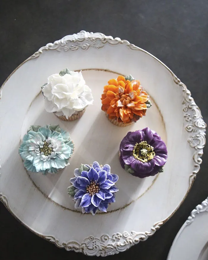 Tartas florales de crema de mantequilla que son demasiado hermosas para comérselas