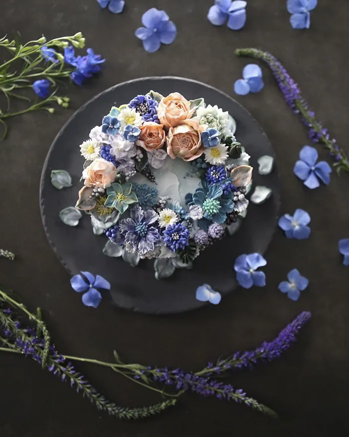 Tartas florales de crema de mantequilla que son demasiado hermosas para comérselas