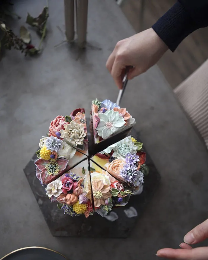 Tartas florales de crema de mantequilla que son demasiado hermosas para comérselas