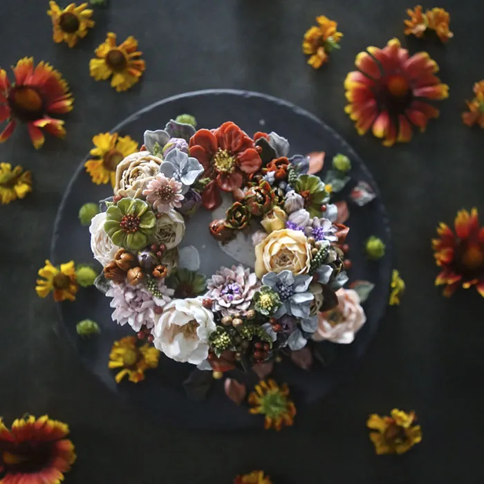 Tartas florales de crema de mantequilla que son demasiado hermosas para comérselas