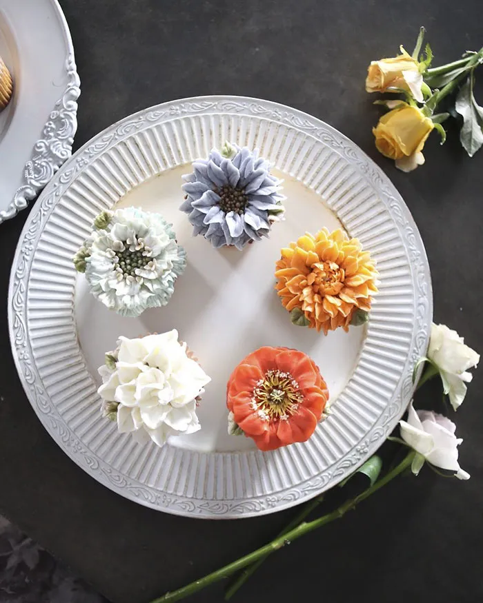 Tartas florales de crema de mantequilla que son demasiado hermosas para comérselas