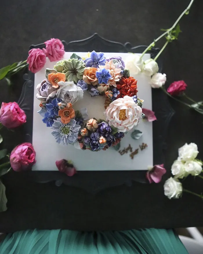 Tartas florales de crema de mantequilla que son demasiado hermosas para comérselas