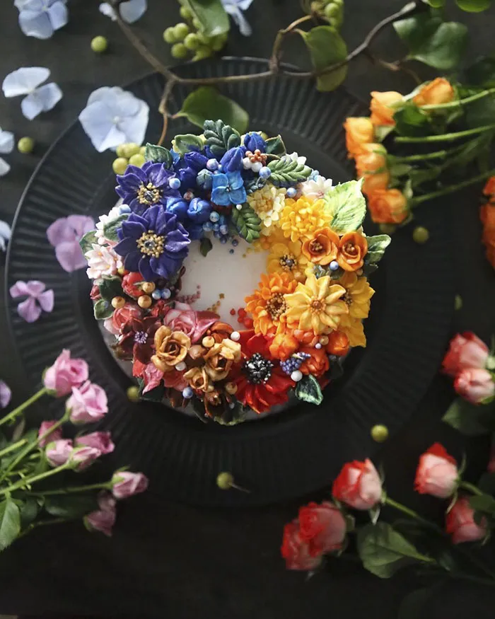 Tartas florales de crema de mantequilla que son demasiado hermosas para comérselas