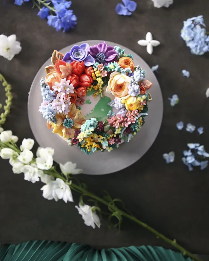 Tartas florales de crema de mantequilla que son demasiado hermosas para comérselas