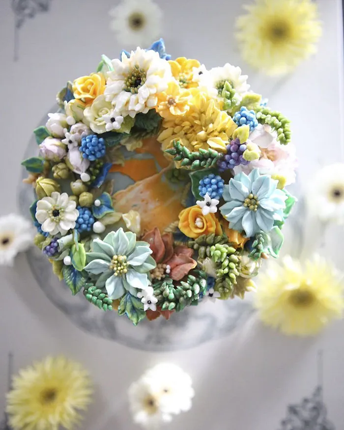 Tartas florales de crema de mantequilla que son demasiado hermosas para comérselas