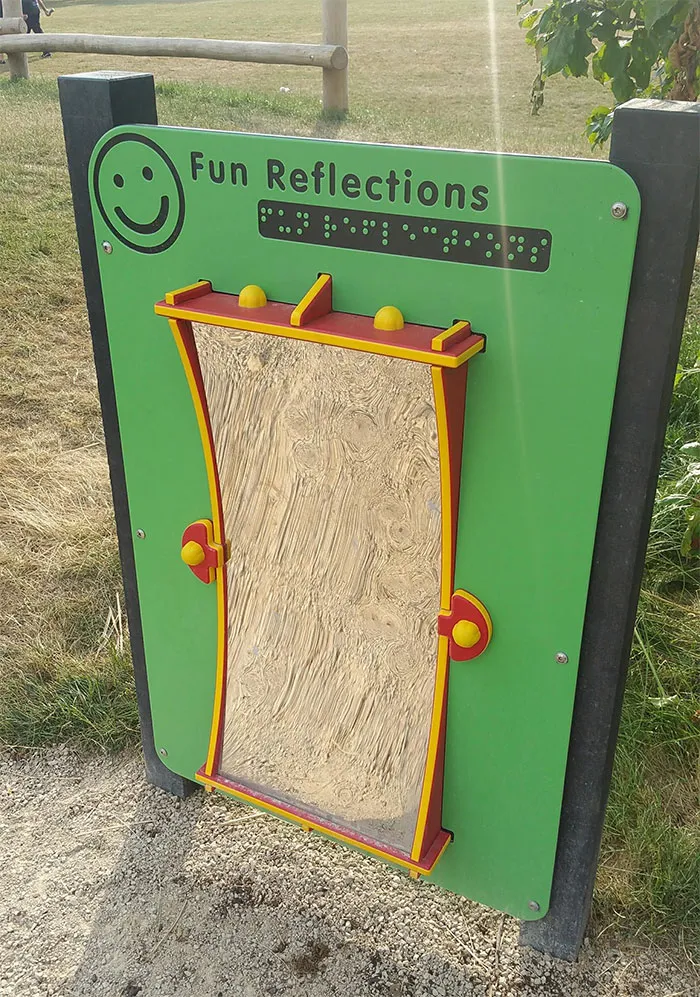 Put A Braille Sign On The Fun Mirror