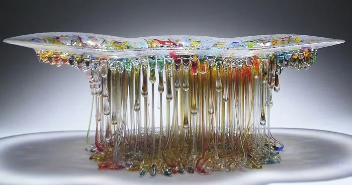 "Jellyfish" Glass Tables With Dripping Tentacles That Look Like They've Been Created By The Sea