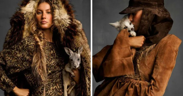 Gisele Bündchen And A Baby Kangaroo Cover 'Vogue' Paris's Faux Fur-Heavy Animals Issue