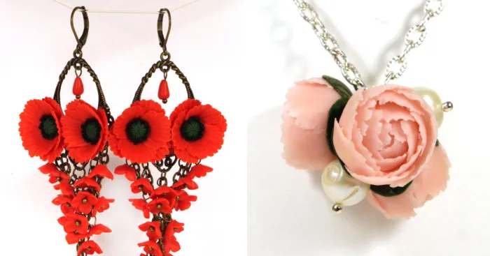 I Create Beautiful Bright Jewelry With Polymer Clay Flowers