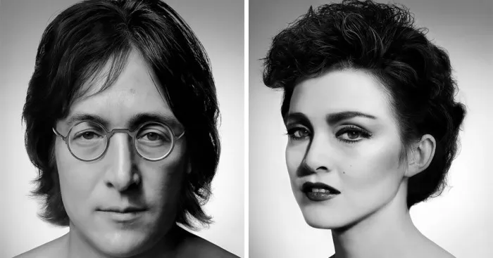 The Impressive Portraits Of Celebrities Made From Pieces Of The Face Of Ordinary People