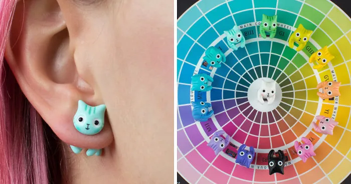 Cat Earrings Inspired By Meaning Of Various Colors