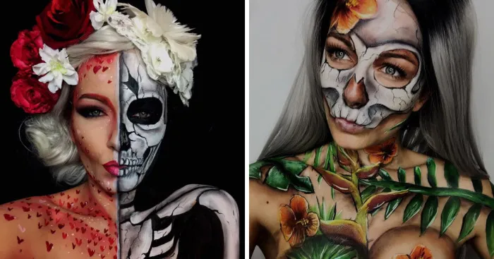 Half Beauty, Half Beast! Half Skull Makeup Looks That Tell A Story