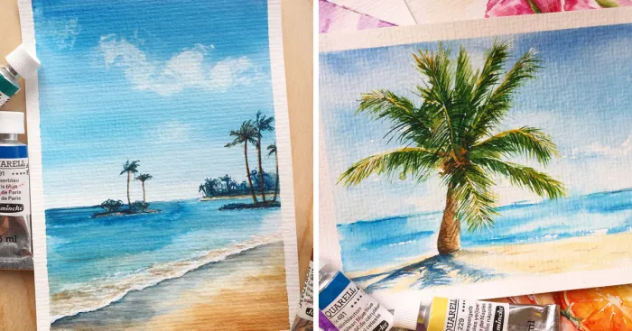 Summer, Don't Go Away! I Paint Colorful Summery Watercolor Postcards