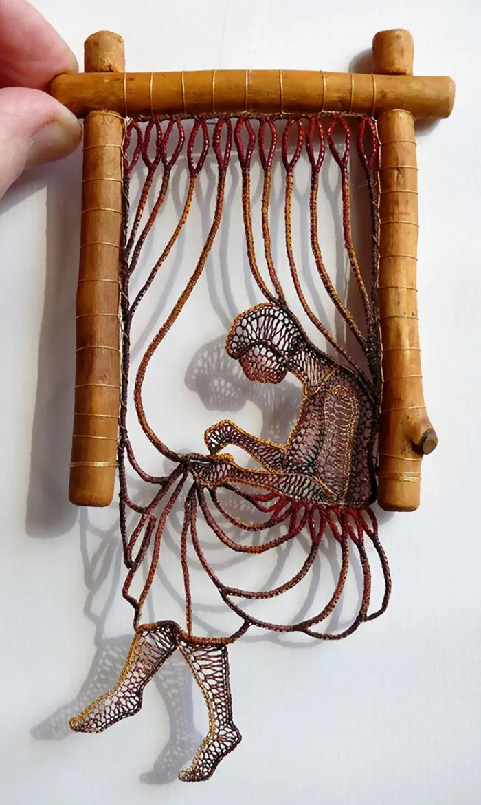 Hungarian Artist Delicately Attaches Mystical Lace Art To Pieces Of Found Wood, And The Result Is Gorgeous