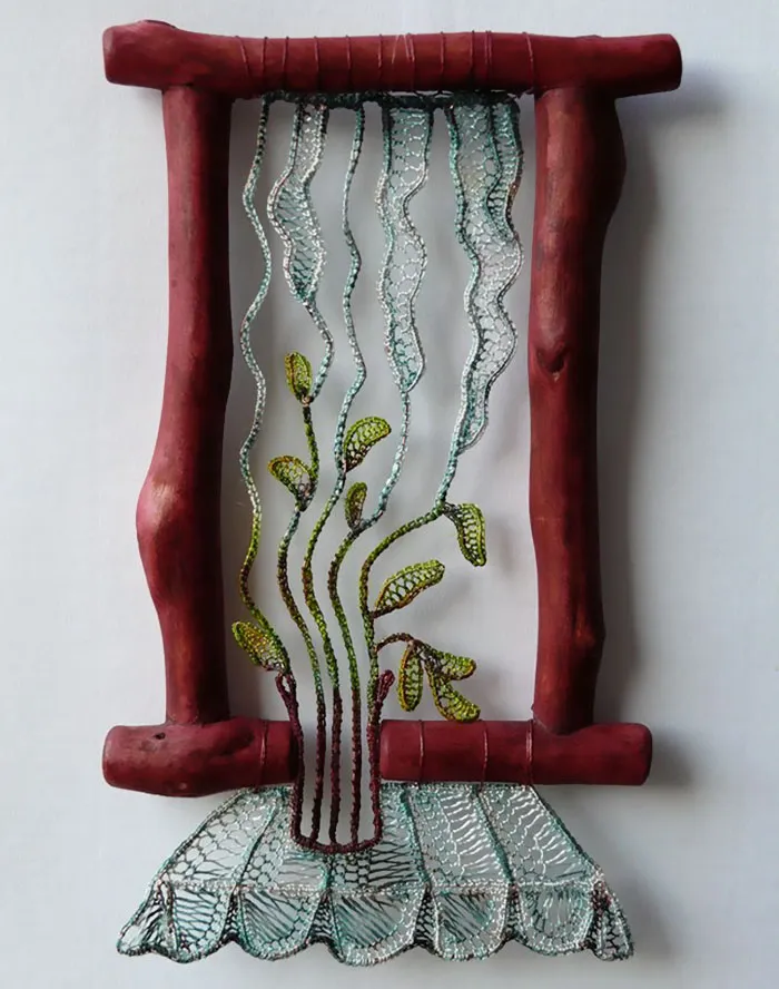 Hungarian Artist Delicately Attaches Mystical Lace Art To Pieces Of Found Wood, And The Result Is Gorgeous
