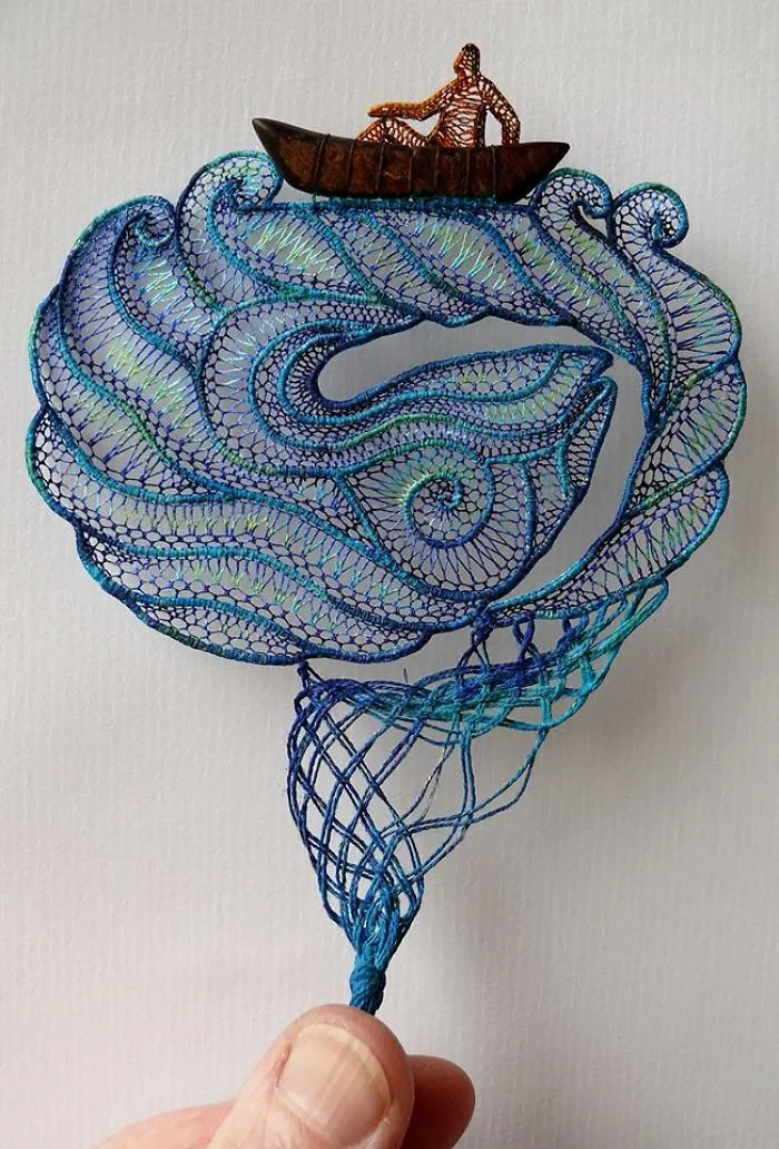 Hungarian Artist Delicately Attaches Mystical Lace Art To Pieces Of Found Wood, And The Result Is Gorgeous