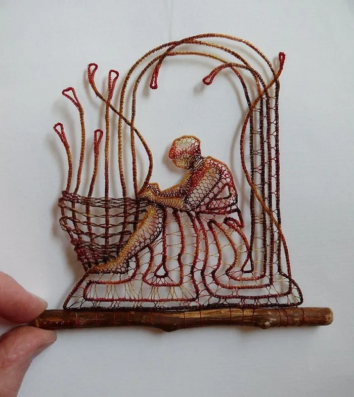 Hungarian Artist Delicately Attaches Mystical Lace Art To Pieces Of Found Wood, And The Result Is Gorgeous
