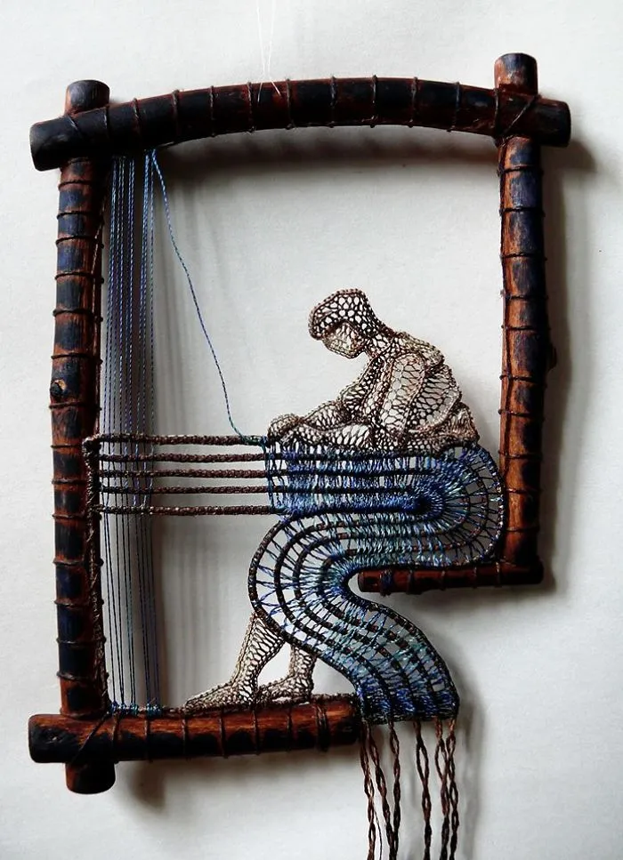 Hungarian Artist Delicately Attaches Mystical Lace Art To Pieces Of Found Wood, And The Result Is Gorgeous