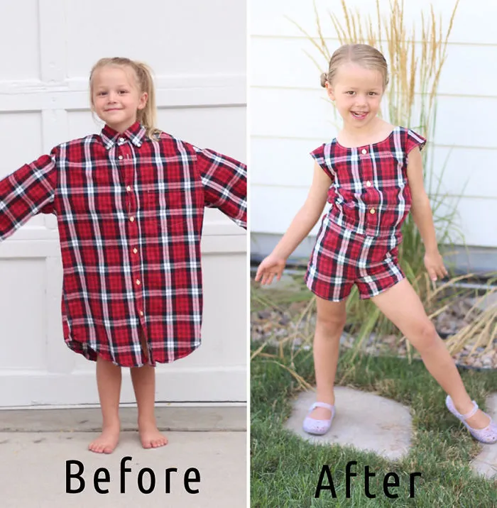 Genius Mom Uses Husband's Old Shirts To Make Dresses For Her Daughters, And Result Is Amazing