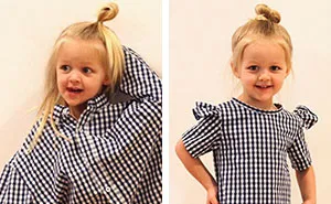 Genius Mom Uses Husband's Old Shirts To Make Dresses For Her Daughters, And Result Is Amazing